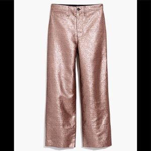 Madewell Emmett Wide-Leg Crop Pants  in Metallic30